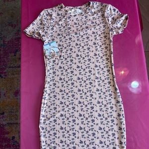 Brand New! Never Worn! Size M. Urban Girl pink rose dress & matching earrings!